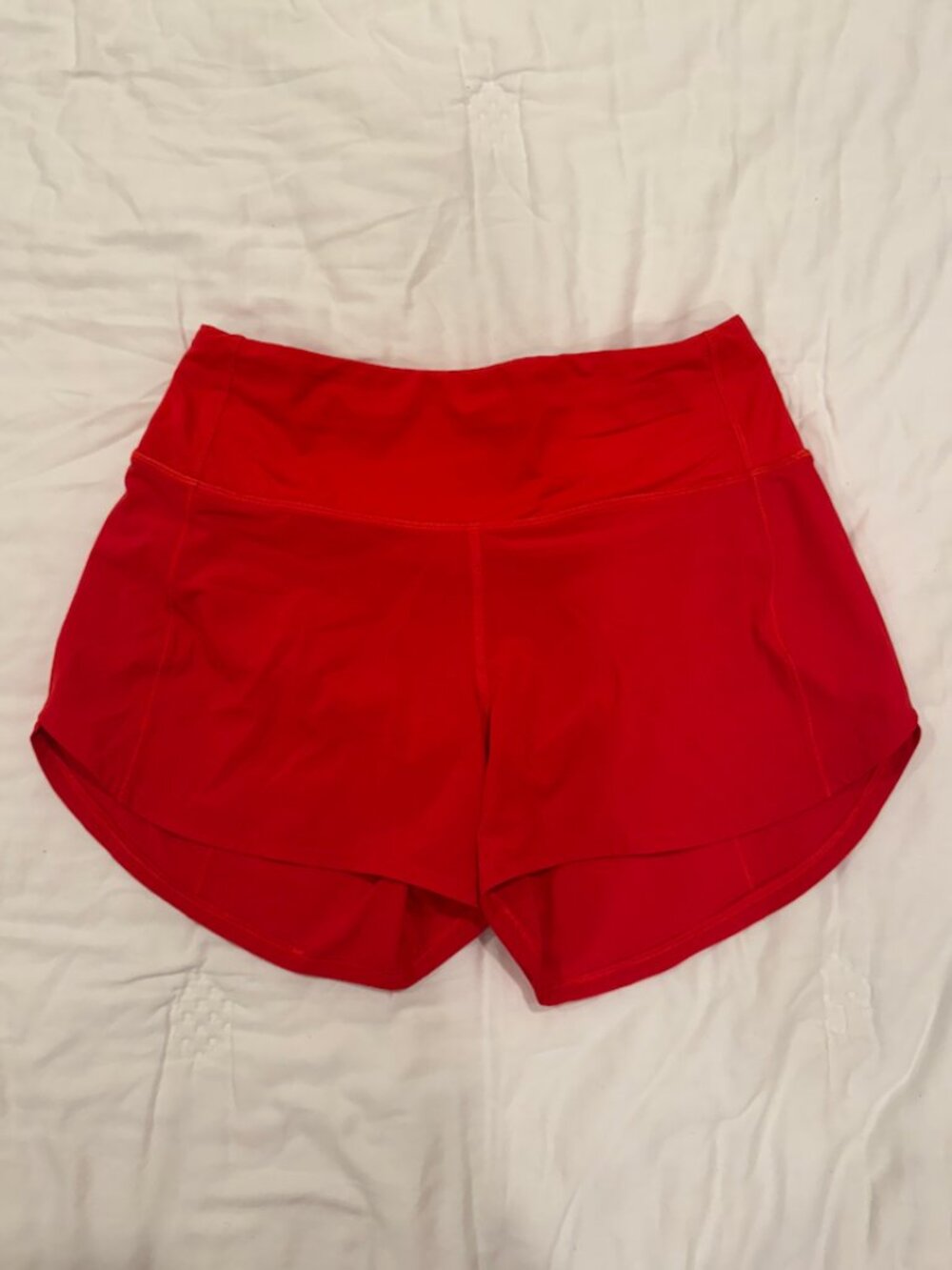 Lululemon Red High Rise Speed Up Shorts 4-inch inseam